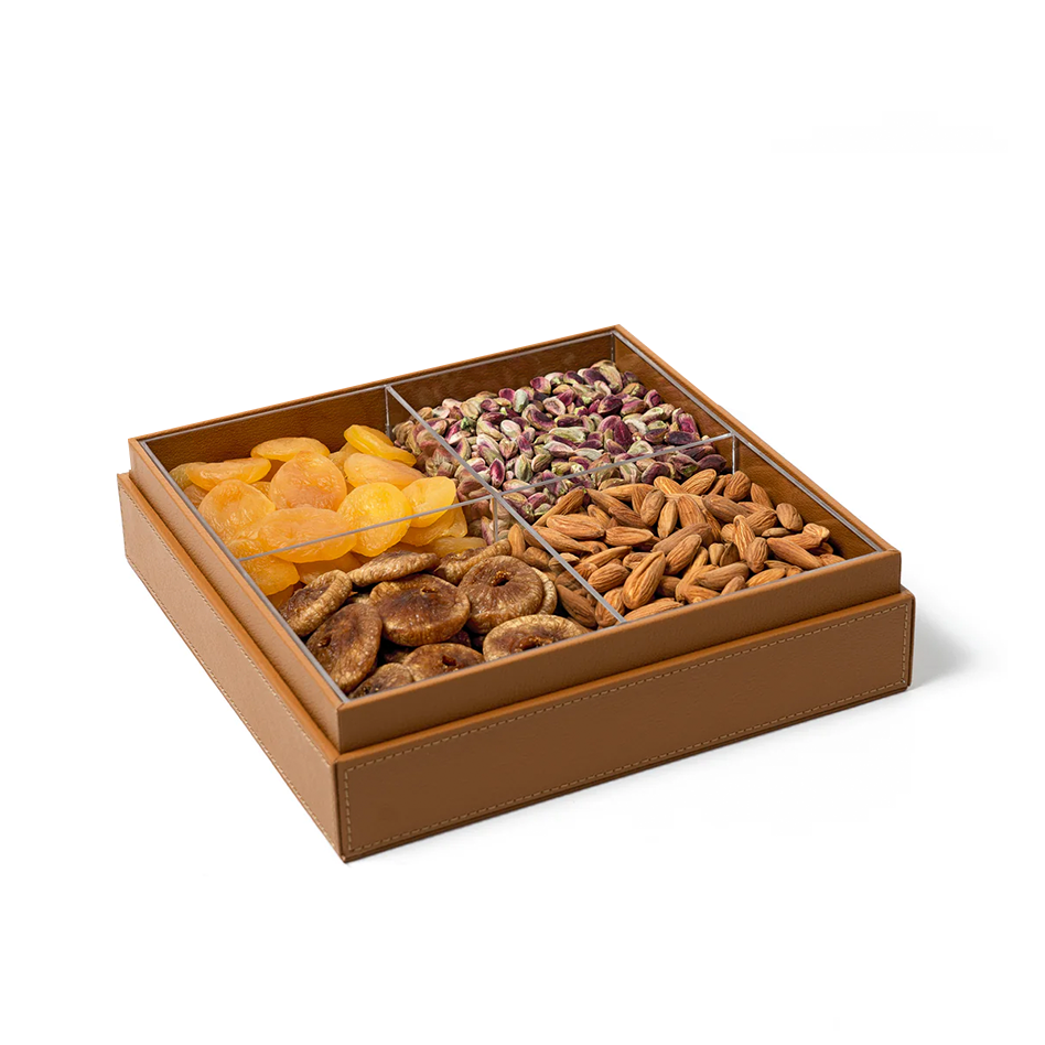 BROWN LEATHER DESIGNER BOX